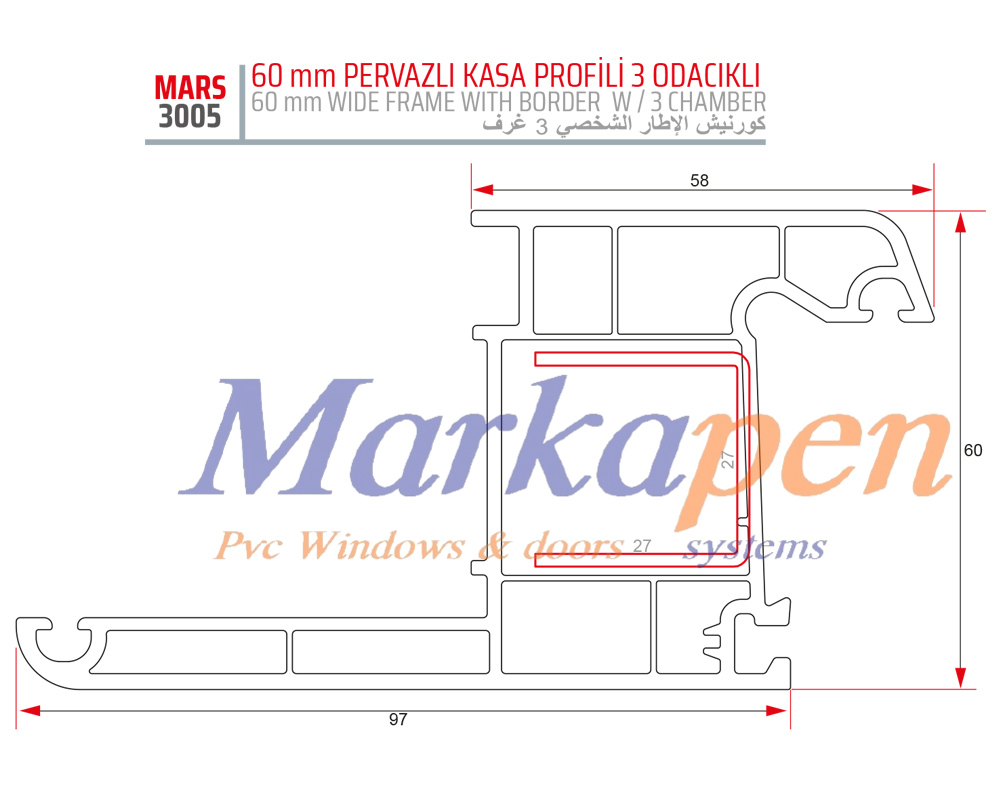 60 LIK PERVAZLI KASA PROFİLİ  3 ODA