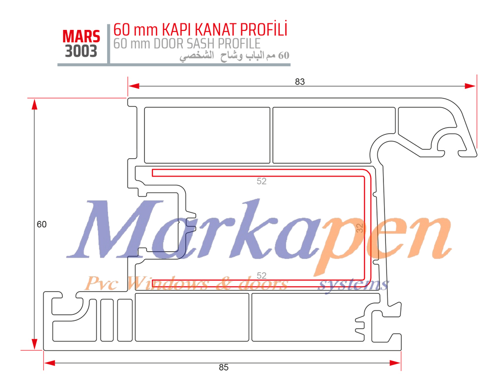60 Kapı Kanat Profili